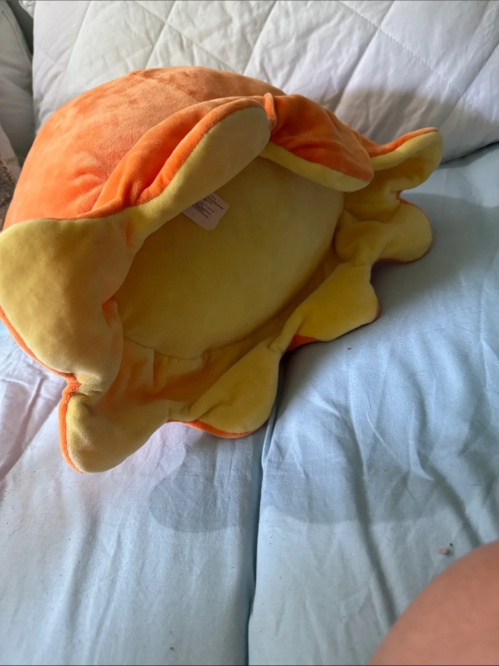Squishmallows Orange Octopus Plush with Pink Cheeks and Shiny Red Ears